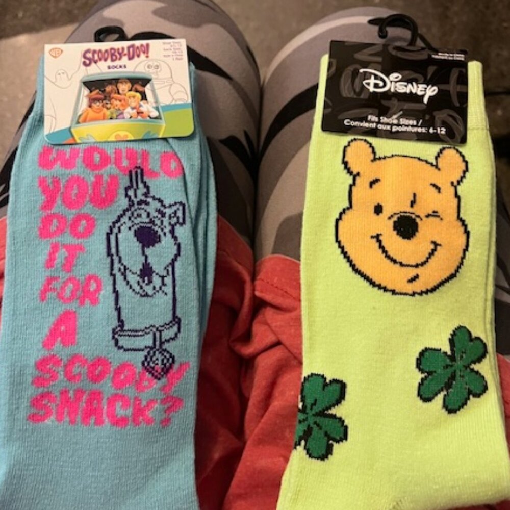 2 Pair Cartoon Character Socks One Size - NWT - BUNDLE